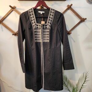 Cabi Turkish Delight Women's 6 Embroidered Beaded Spring Military Jacket Pockets